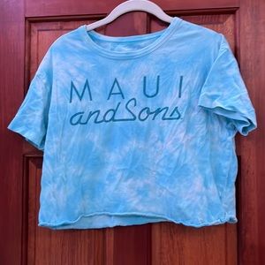 Tie die blue crop top